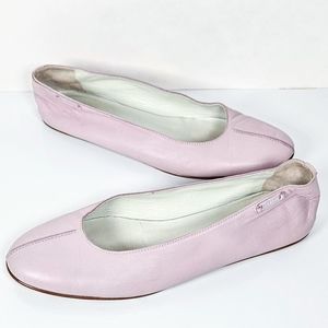 Vintage CHANEL leather ballet flats In Lilac 38 Classic Ballet Slipper flat Firm